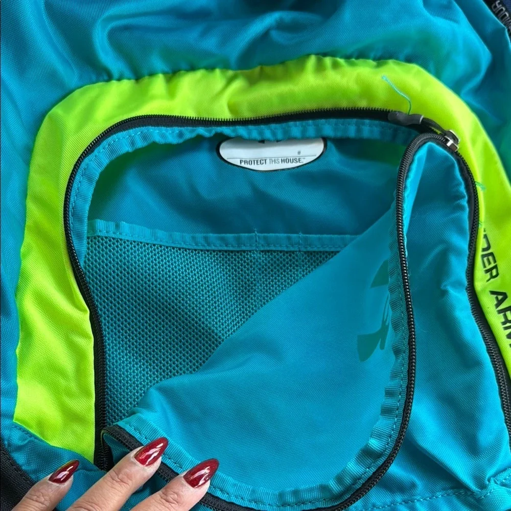 Under Armour Teal and Lime Drawstring Bag